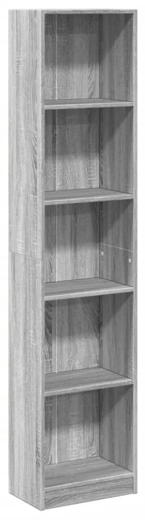 szürke sonoma színű szerelt fa könyvespolc 40 x 24 x 176 cm