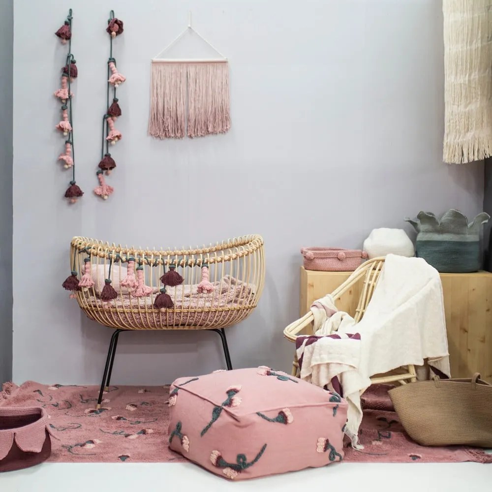 Rózsaszín gyerek babzsákfotel English Garden – Lorena Canals