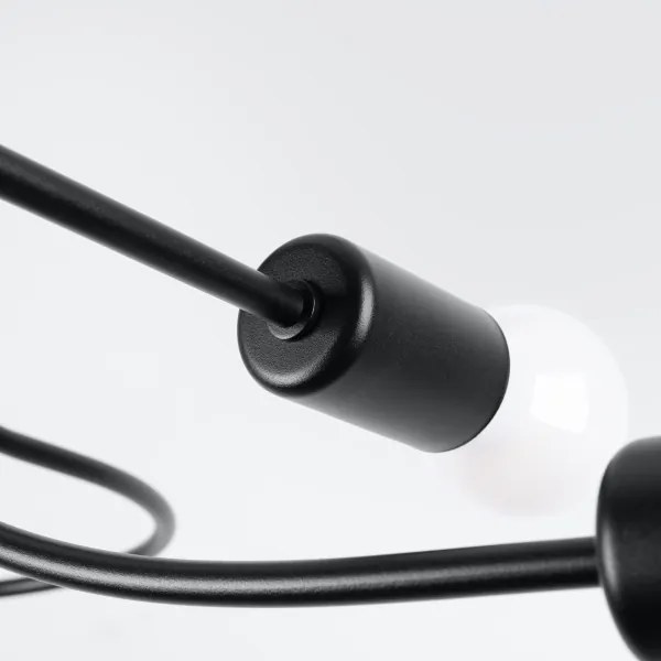 Sollux SL.1455 - Csillár rúdon LEVAR 4xE27/15W/230V fekete