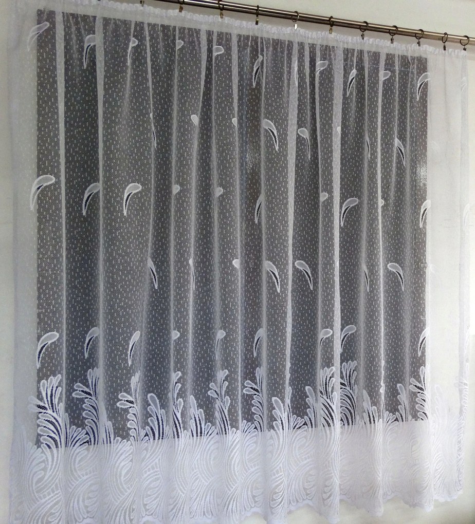 Mg Függöny jacquard 660/62 Fehér 300x180 pol szalaggal