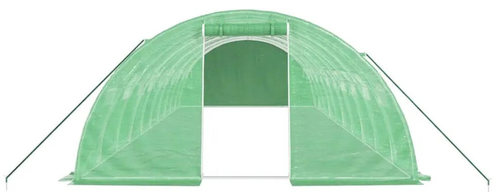 zöld acélvázas melegház 40 m² 10 x 4 x 2 m