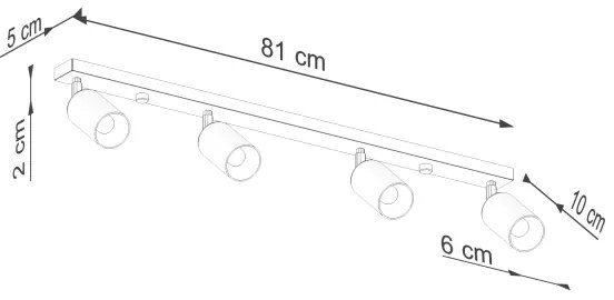 Sollux SL.1371 - Spotlámpa WINX 4xGU10/10W/230V fekete/króm