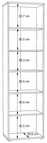 URAN könyvszekrény Artisan tölgy