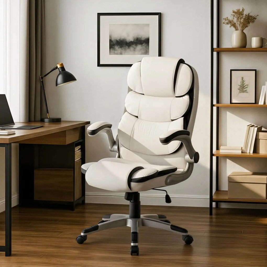 Forgószék fehér színben, műbőr kárpittal. LIVERPOOL