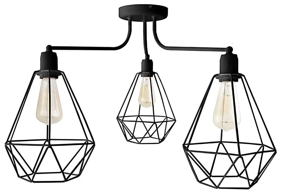 Csillár KARO 3xE27/15W/230V fekete