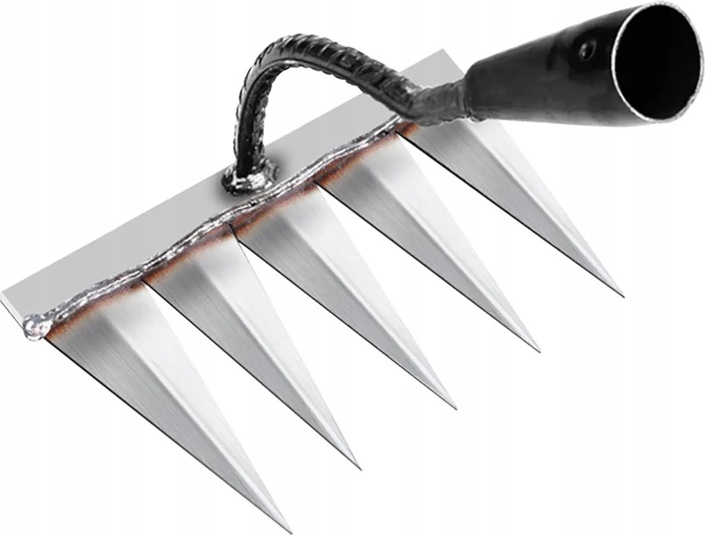 Kerti gereblye Acél 5 fogú Erős gyomlálás Talajlazító