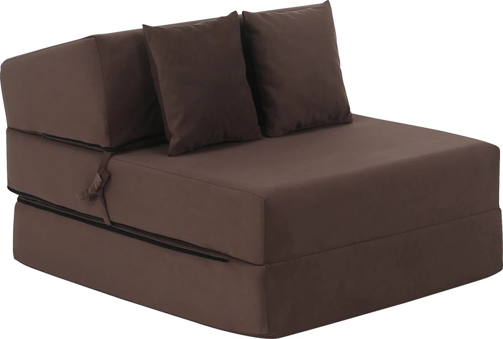 Összecsukható matrac/fotel, 2v1, barna Taupe, PELOS