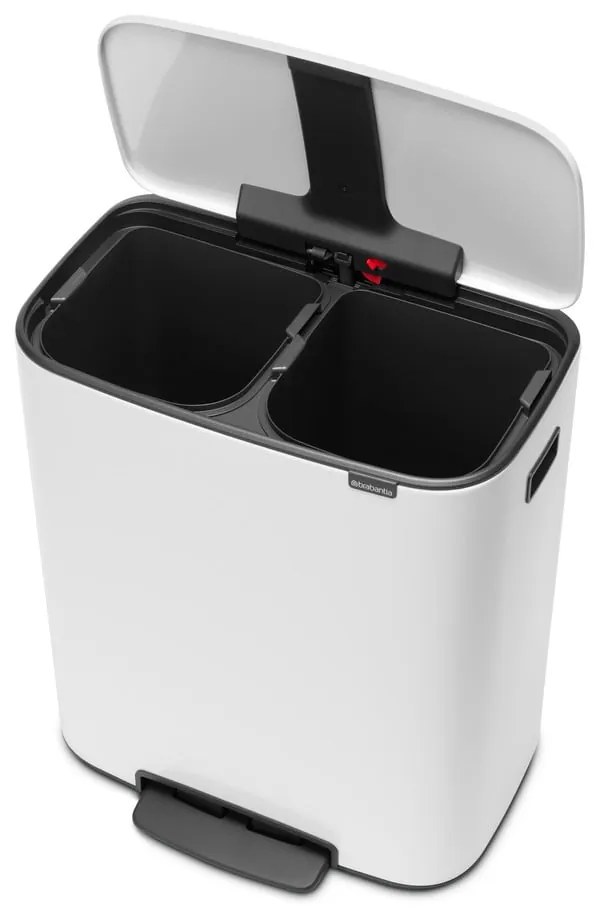 Fehér acél szelektív pedálos szemetes 60 l Bo – Brabantia