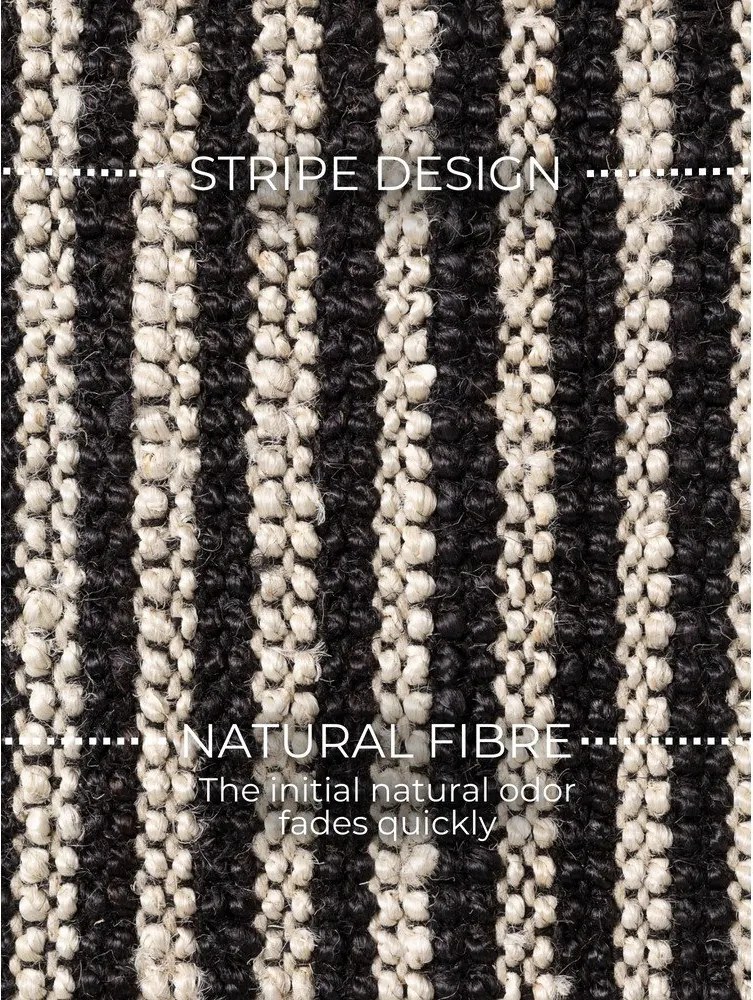 Fekete kézi szövésű juta szőnyeg 160x230 cm Harvest Ebony – Elle Decoration