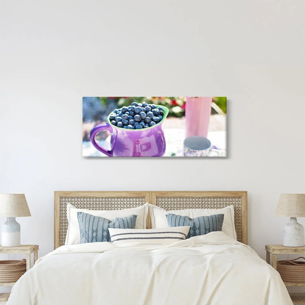 Kép - áfonyák a bögrében (120x50 cm)