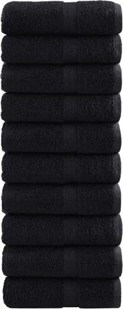 vidaXL Vendégtörölköző SOLUND 50 pcs Fekete 30 x 30 cm 550 gsm
