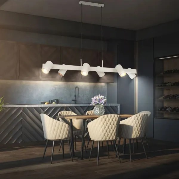 Briloner 4058064 - ERA zsinóros függeszték 6xGU10/10W/230V krémszínű