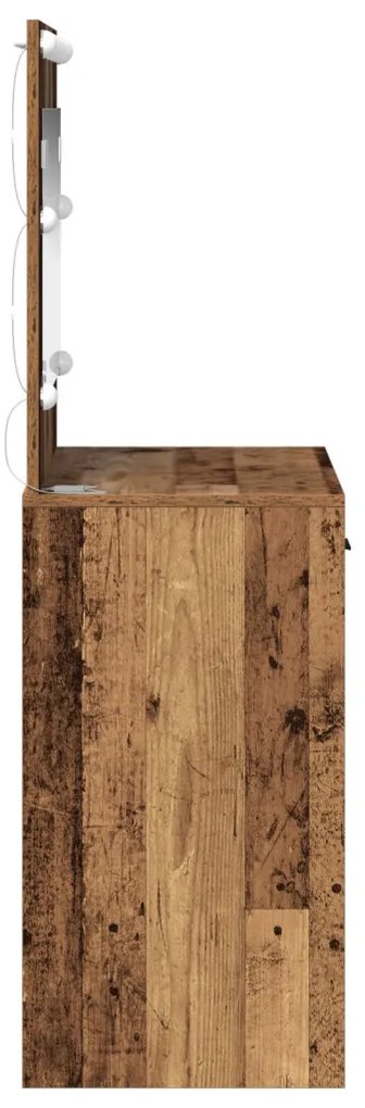 LED világítással ellátott sminktükör Öreg fa 78,5x41x135 cm