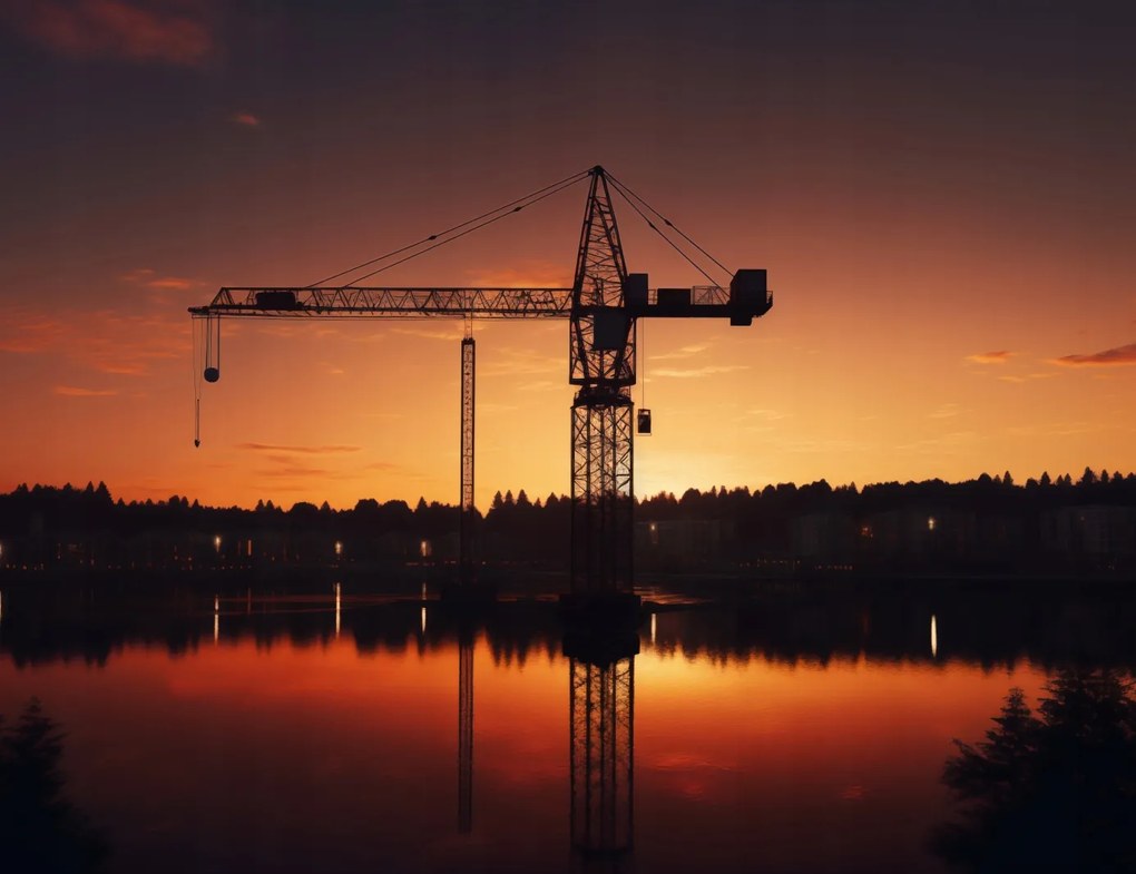 Poszter 65x50cm Alkonyat a daru felett