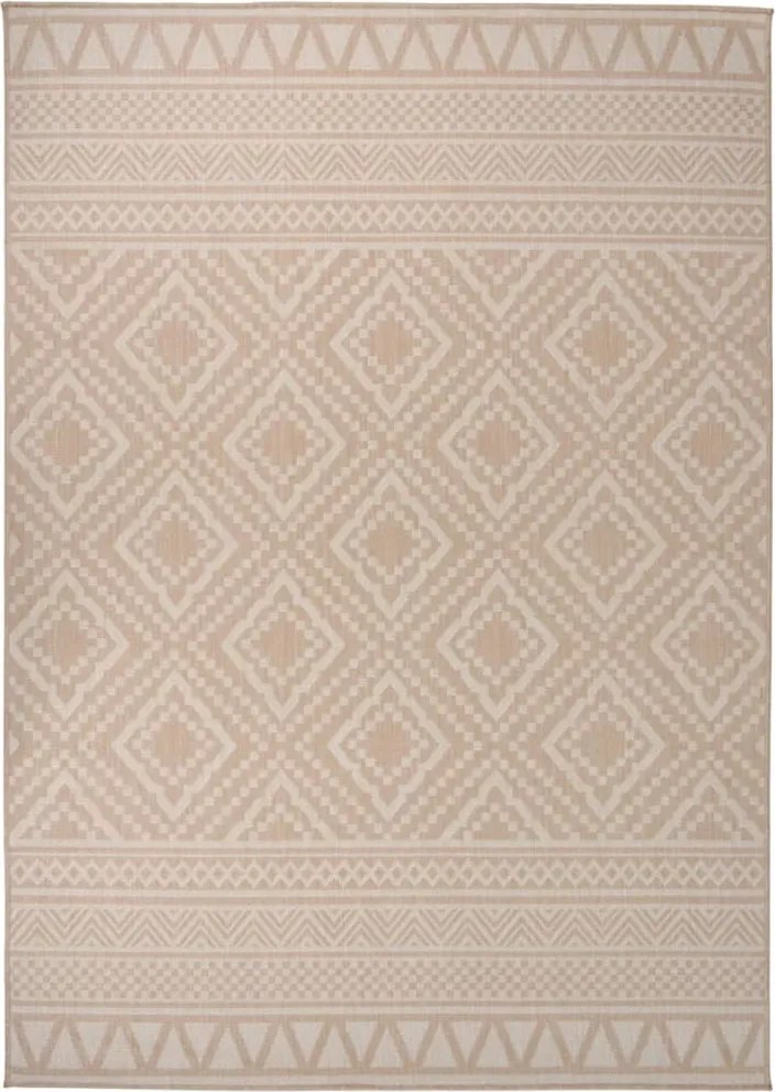 vidaXL barna csíkos lapos szövésű kültéri szőnyeg 120 x 170 cm