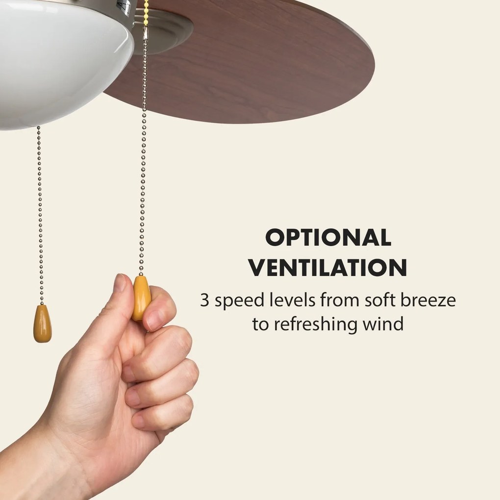Valderama, cseresznyefa, mennyezeti ventilátor, 42", 60 W, mennyezeti lámpa, 2 x 43 W