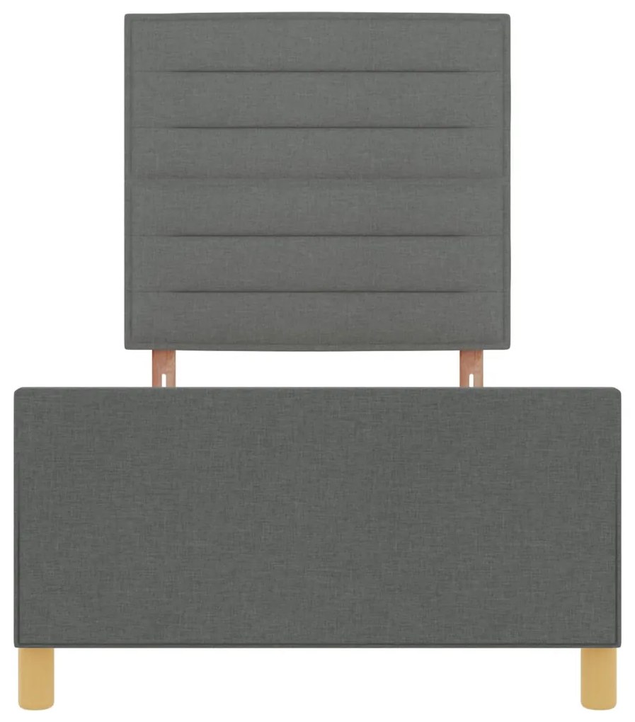 Ágykeret Sötétszürke 90x190 cm Textil