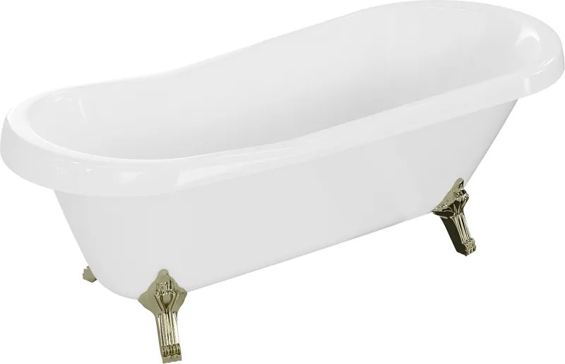 Mexen Retro szabadon álló kád 170 x 75 cm, fehér, arany lábak - 53251707500-50