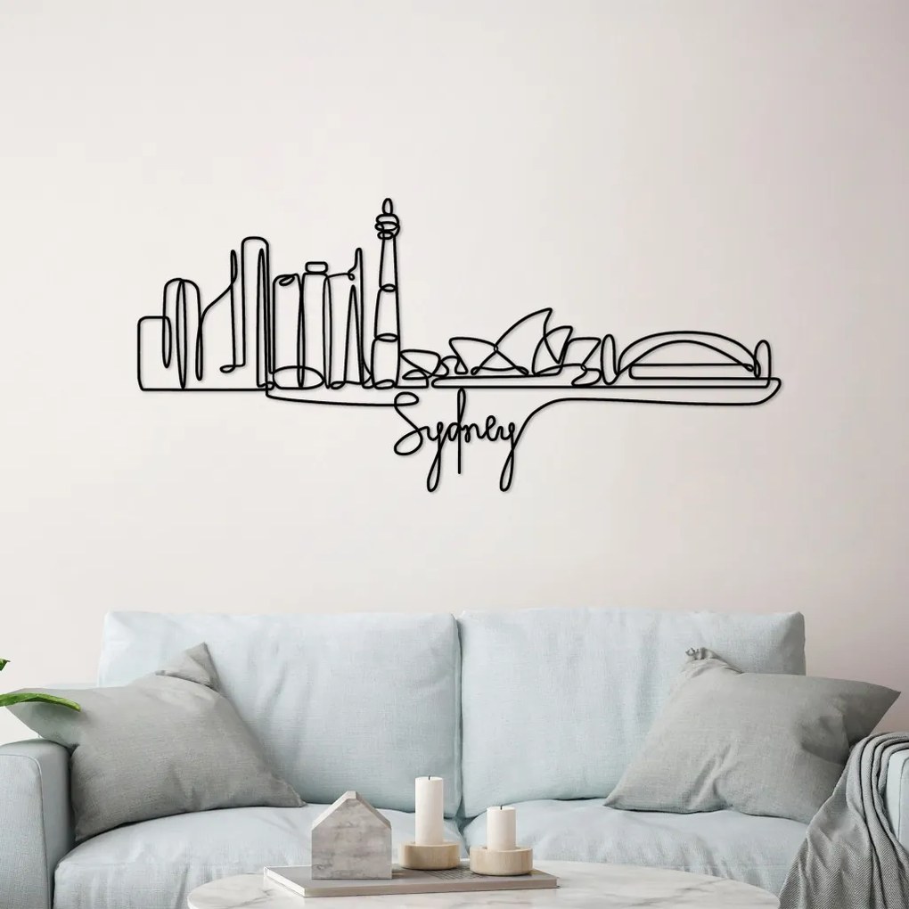 Sydney fém fali dekoráció, 120×52 cm