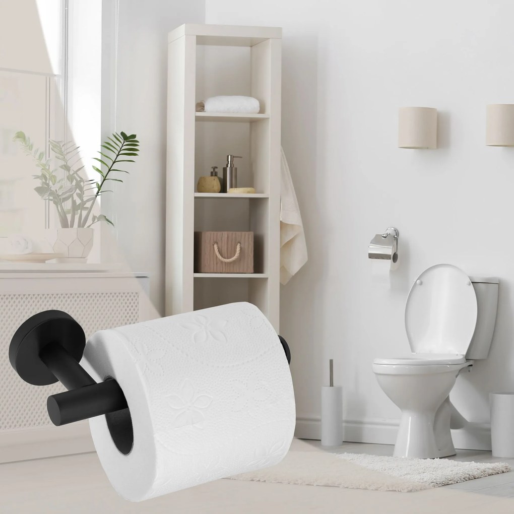Falra szerelhető wc papír tartó Black 322231C