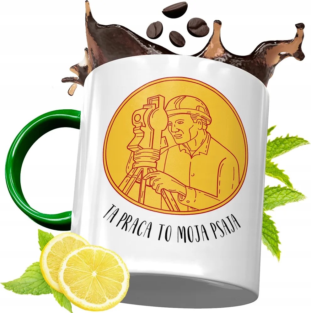 Zöld Bögre Földmérőnek Születésnapra Ajándék fényképes nyomattal