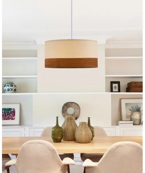 Csillár zsinóron BIANCO 1xE27/40W/230V fehér/barna