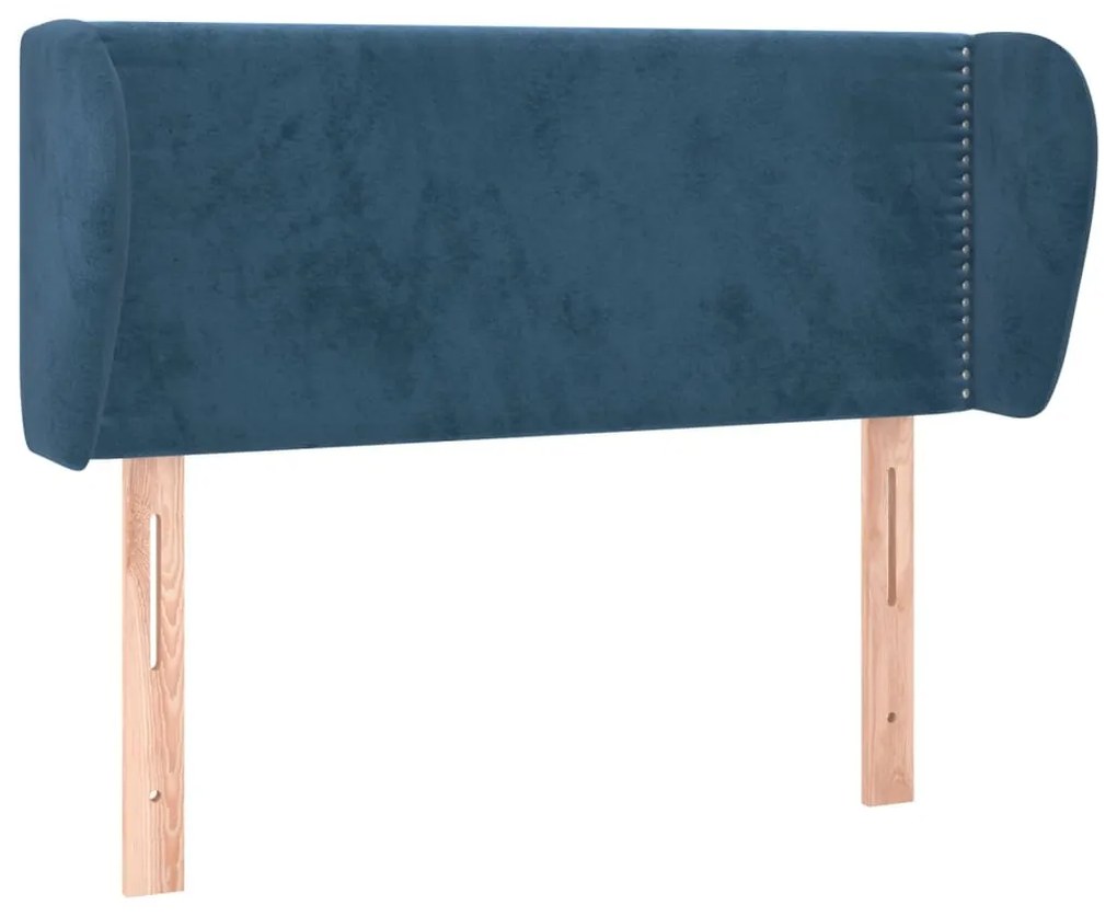 sötétkék szövet fejtámla szárnyakkal 93x23x78/88 cm