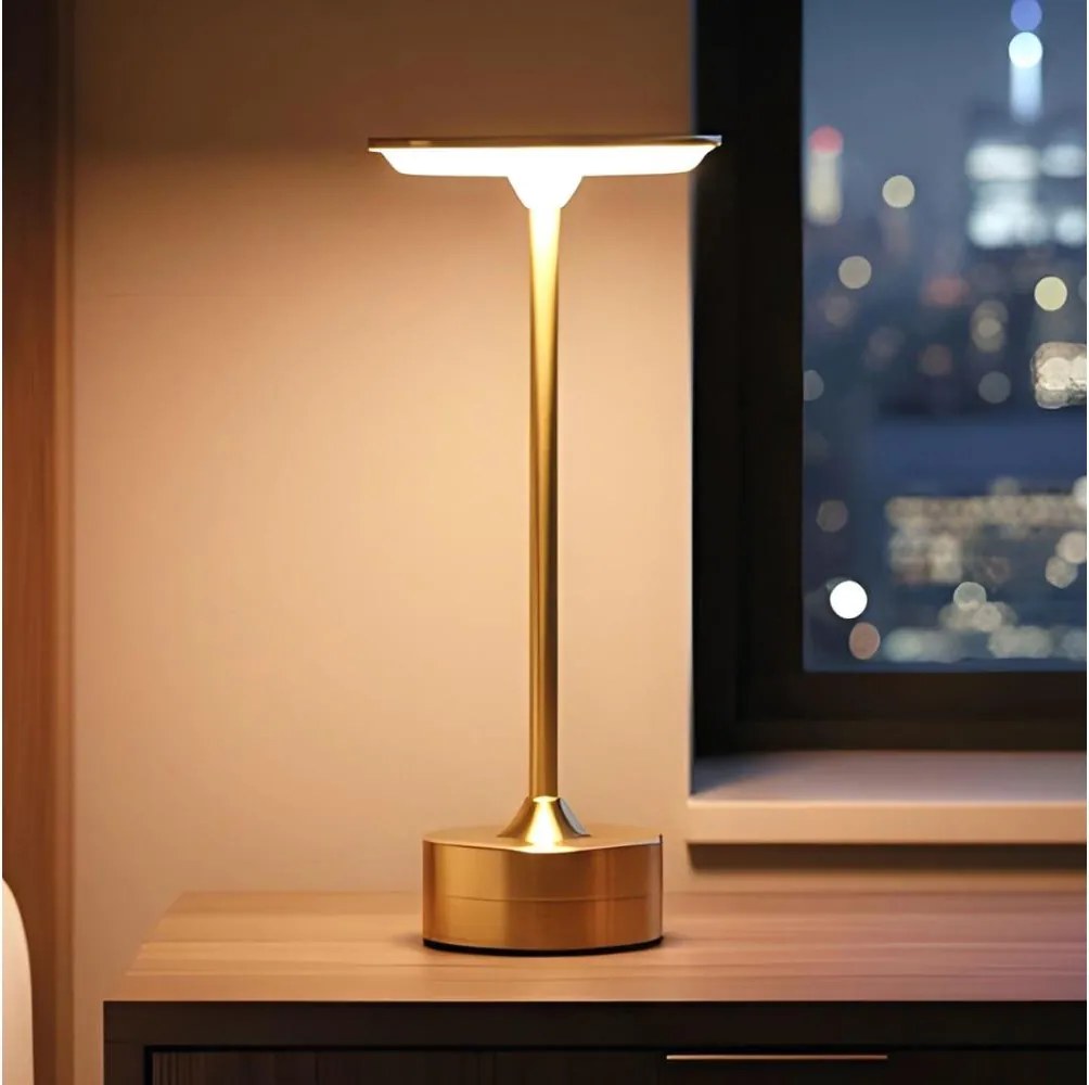 Fényerőszabályozható, újratölthető NEW YORK asztali LED-lámpa LED/1,8W/5V 1200 mAh arany