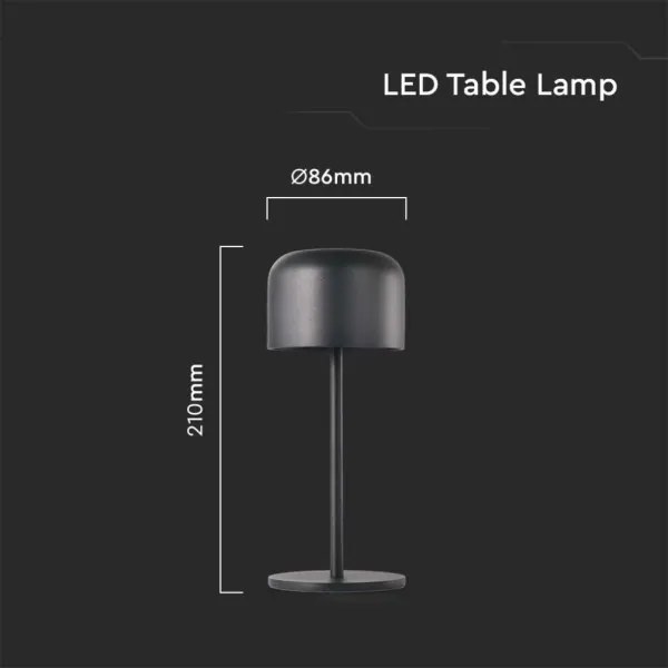 LED Dimmelhető asztali lámpa LED/1,5W/5V 2700-5700K IP54 fekete