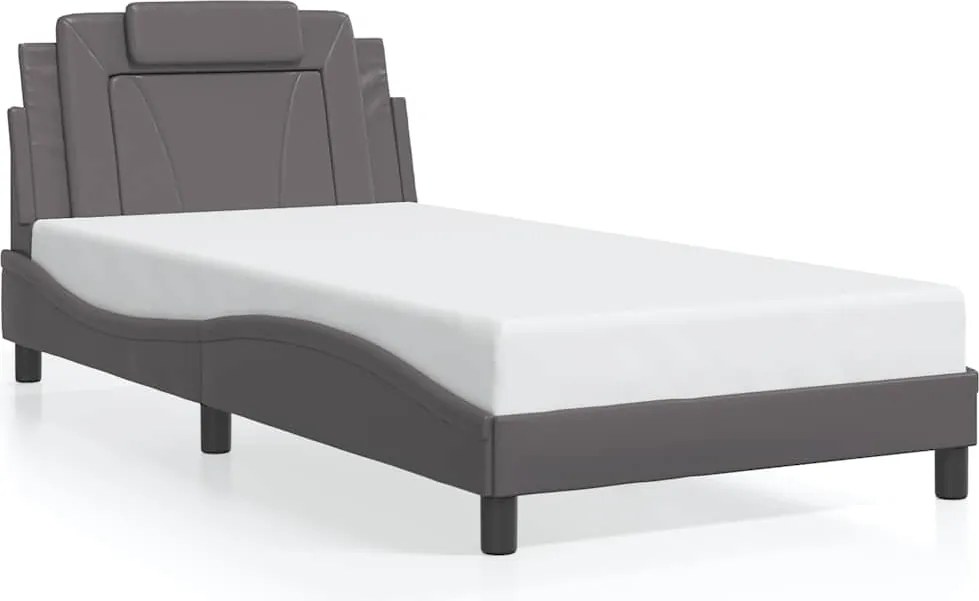vidaXL szürke műbőr ágykeret Viana matrac nélkül 100 x 200 cm