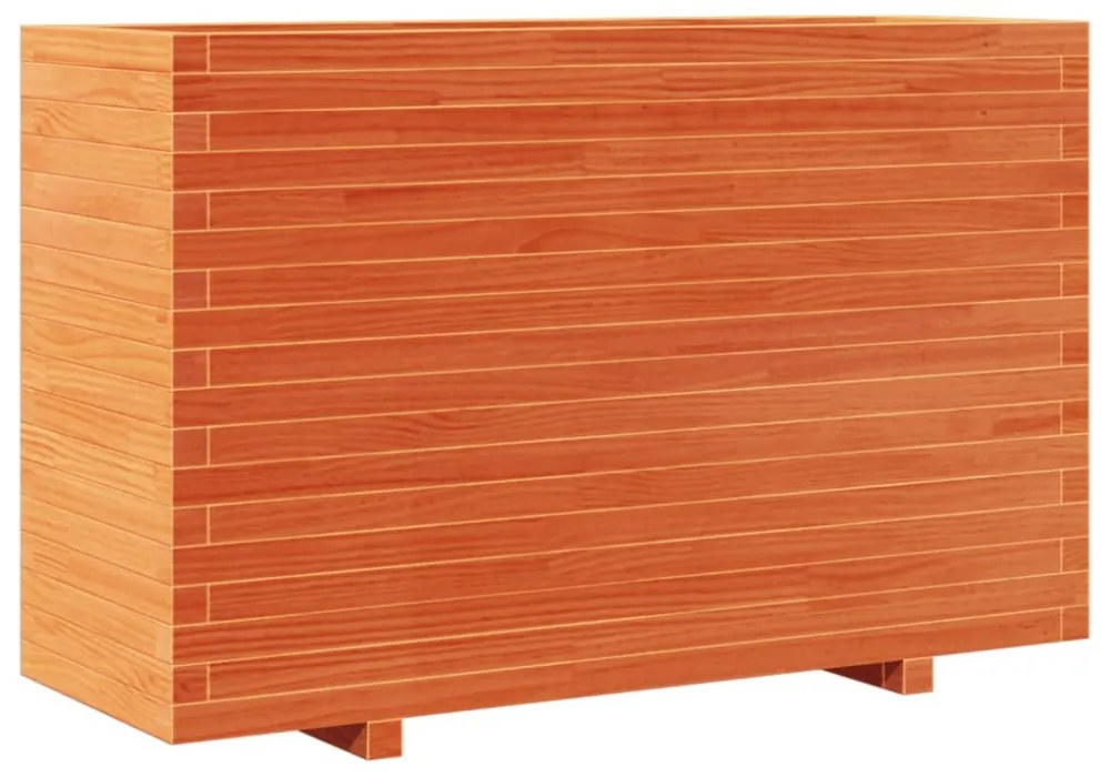 viaszbarna tömör fenyőfa kerti virágláda 110x40x72 cm