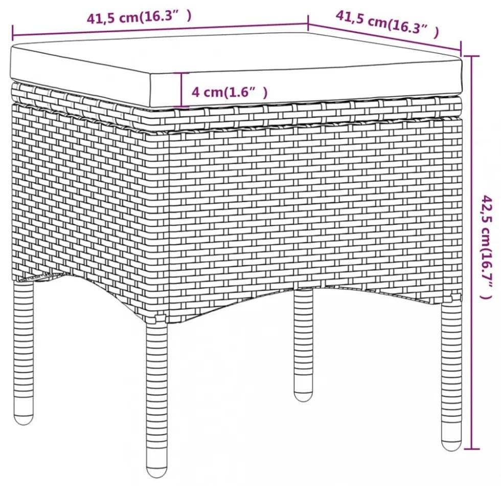 vidaXL 5 részes fekete polyrattan/tömör akácfa kerti étkezőgarnitúra