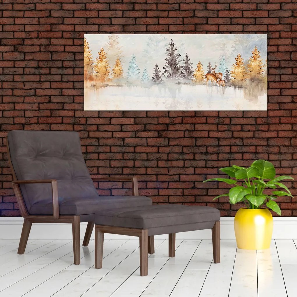 Kép - Akvarell erdő (120x50 cm)