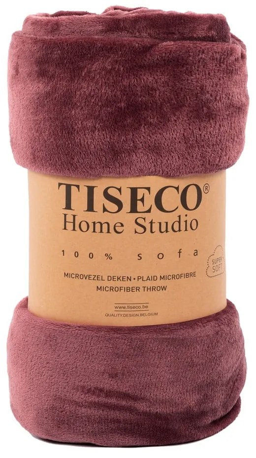 Borvörös mikroplüss ágytakaró franciaágyra 220x240 cm Cosy – Tiseco Home Studio
