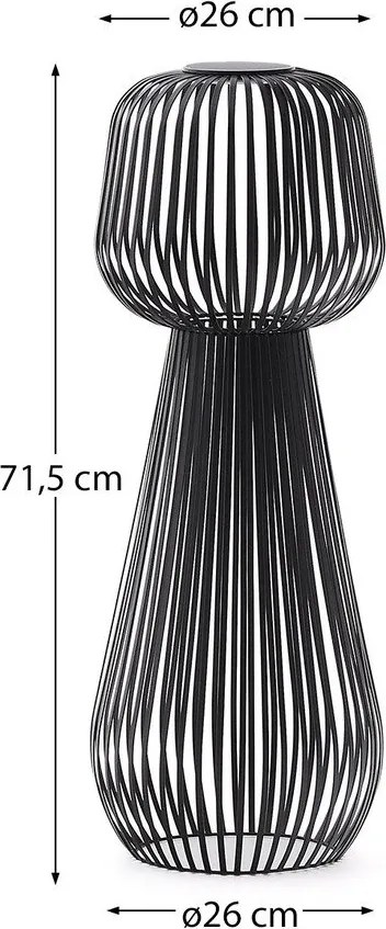 Napelemes LED asztali dimmelhető kültéri lámpa (magasság 70 cm) Reiba – Kave Home