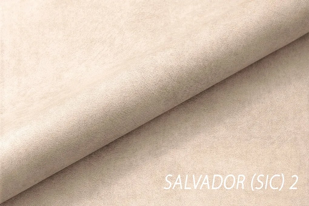 Nicole kárpitozott ágy 160x200 cm hidroﬁb bársony Salvador 2 – bézs, fekete lábakkal
