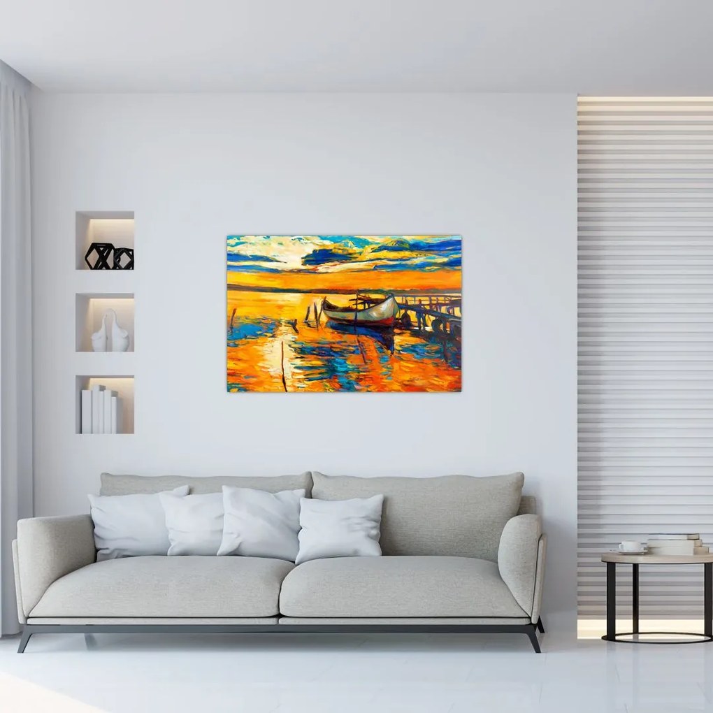 Kép - Hajó naplementekor (90x60 cm)