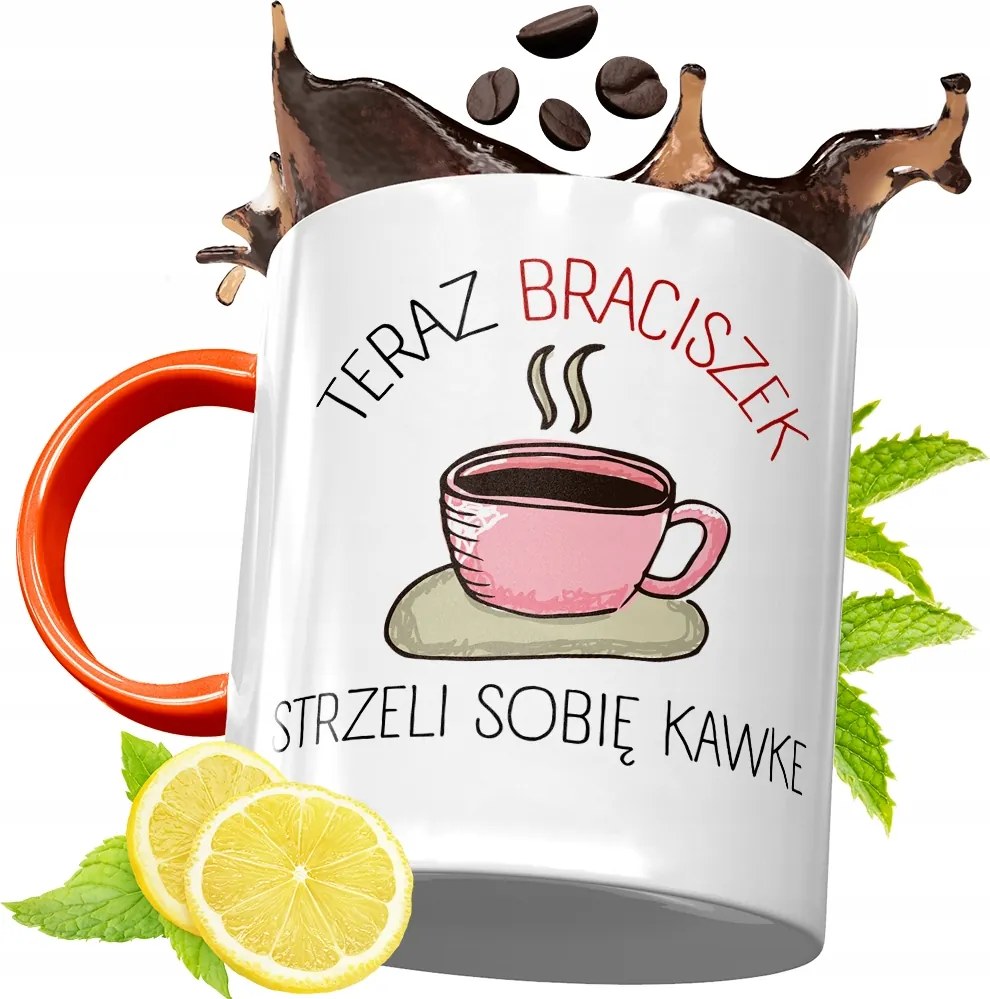 Narancssárga Bögre Testvérnek Ajándékba, fényképes nyomattal