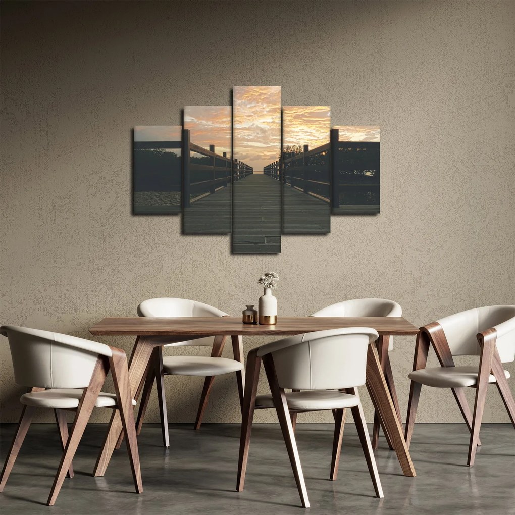 Egy fa móló képe a tó felett (150x105 cm)
