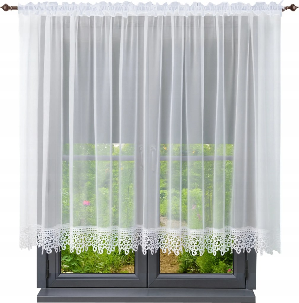 Függöny kész gipiurával 160x200 függöny egyenes sima függöny csipkével