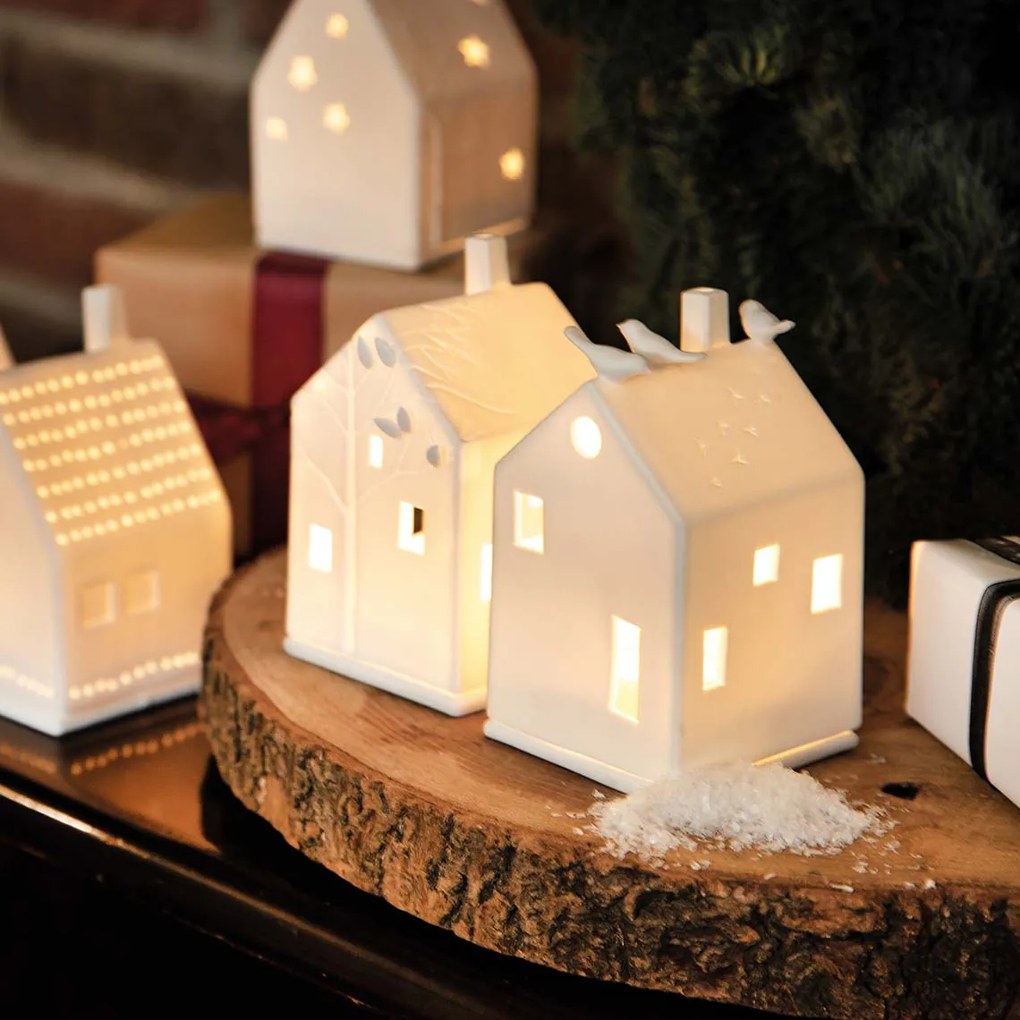 Fehér porcelán gyertyatartó HÁZIKÓ TREEHOUSE