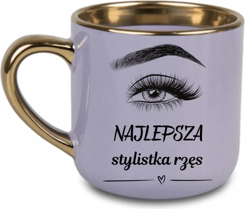 Elegáns bögre "Legjobb szempilla stylist" Ajándék tökéletes 400 Lila