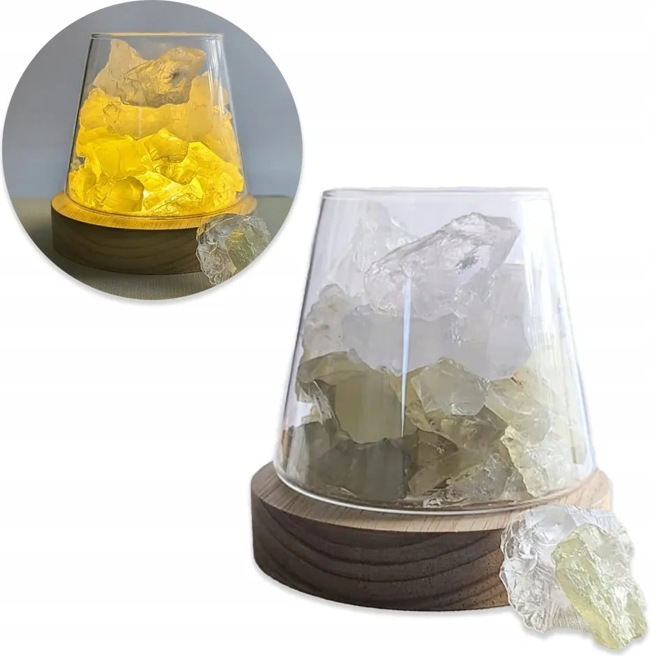 Aromaterápiás Éjszakai Dekorációs Lámpa Sárga Fehér Kövek