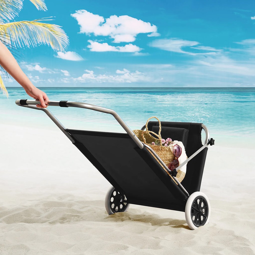 Deuba Kreta alumínium napozóágy - fekete