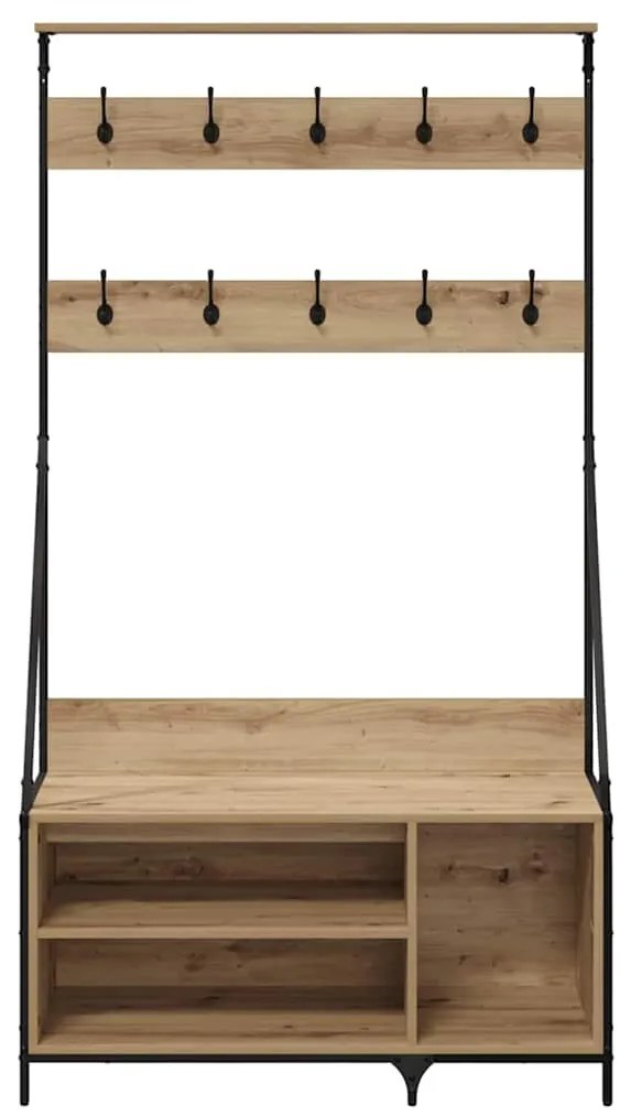 vidaXL Ruhafogó polcokkal Artisan tölgy 100 x 41 x 184 cm Faanyag