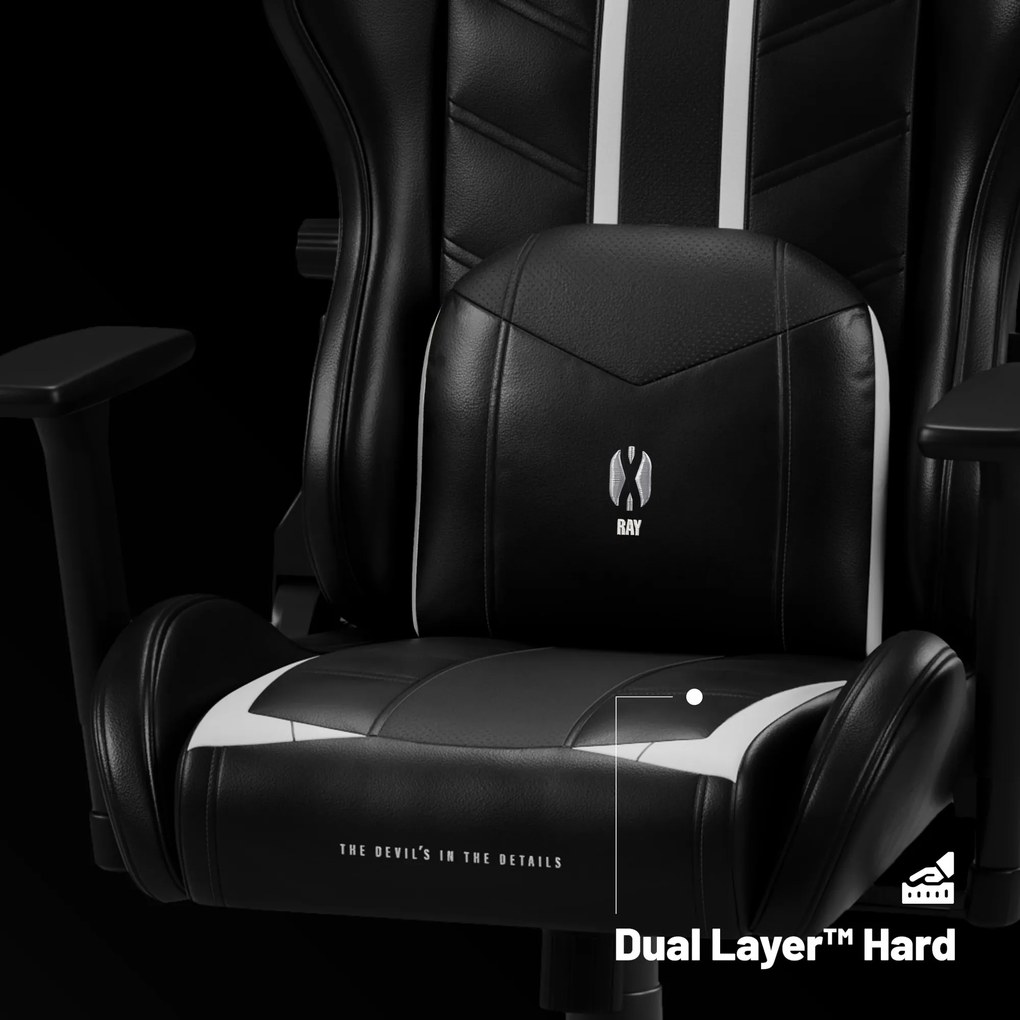 Gamer szék műbőr Small Size, fekete-fehér: Diablo X-Ray 2.0