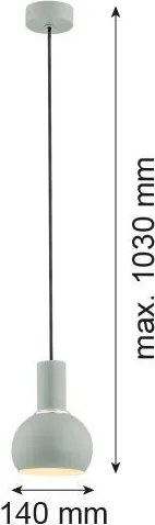 ARGON 4214 SINES Egyágú Függesztett Lámpa Fém E27 IP20