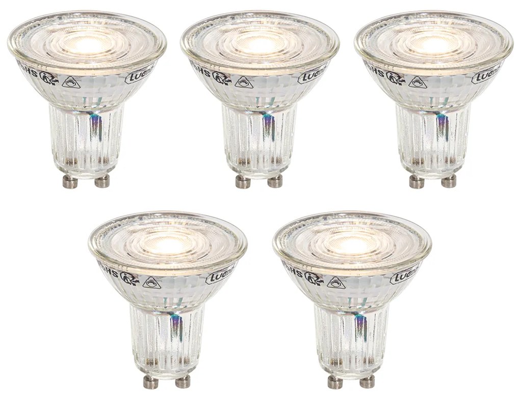 5 db GU10 50 mm szabályozható LED izzó - állítható színhőmérséklet 2200-3000K, 4,9W 400 lm