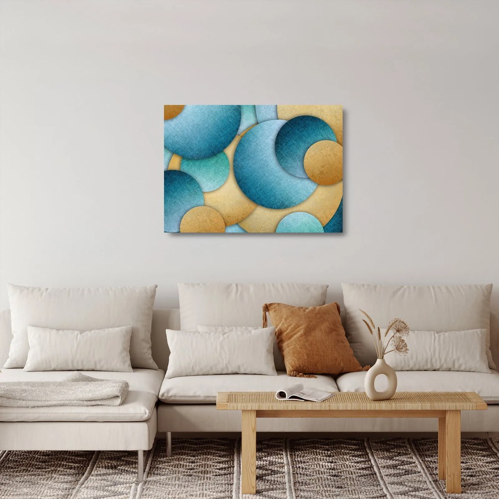 Az absztrakciós körök képe (üvegen) (70x50 cm)
