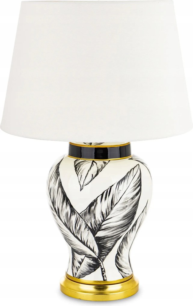 Asztali lámpa glamour kerámia dekoráció lámpaernyővel levelek 67 cm